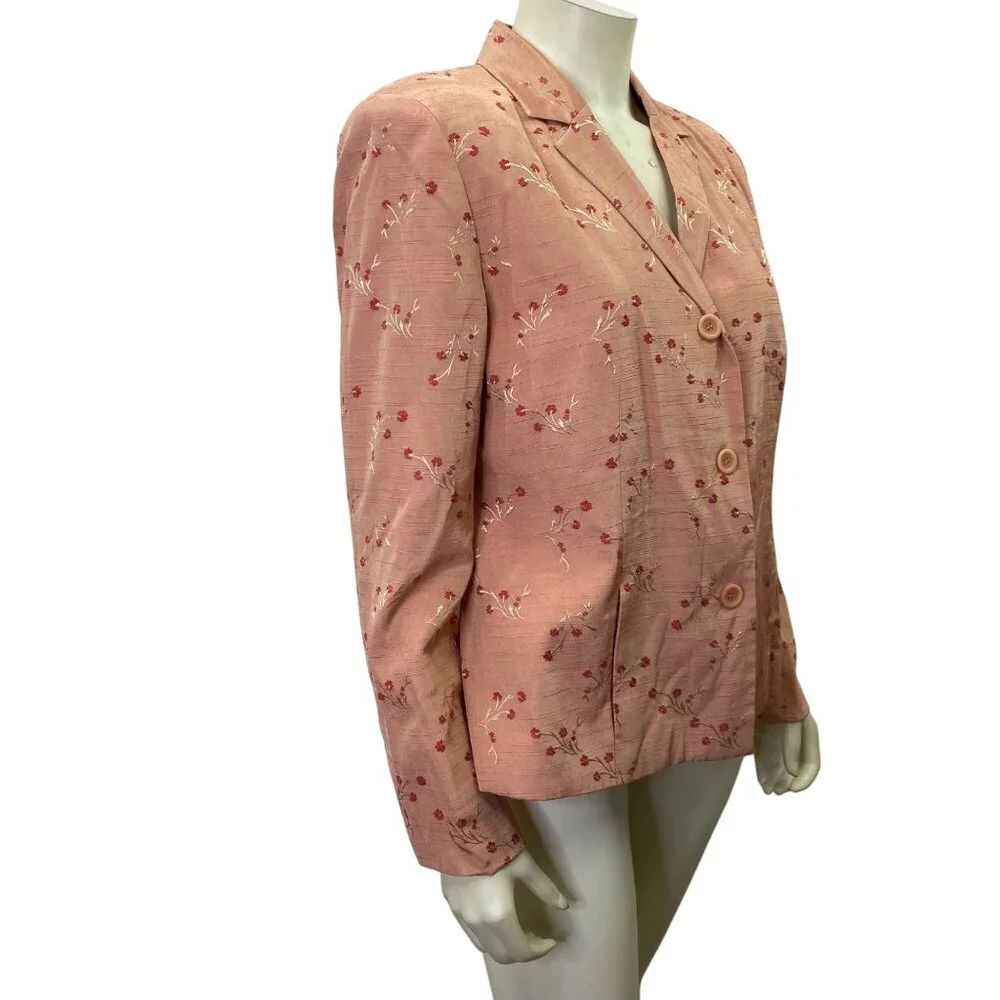 Norton McNaughton Womens Floral‎ Patterned Blazer Jacket Size 10